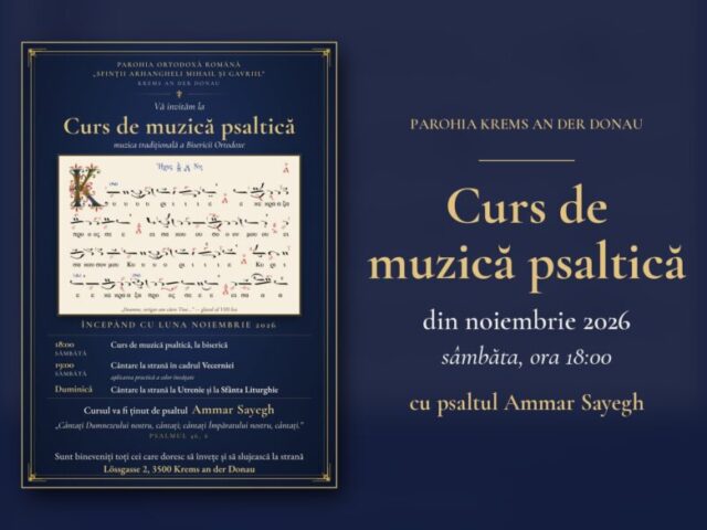 Curs de muzică psaltică în Parohia Ortodoxă Română din Krems, din noiembrie 2026